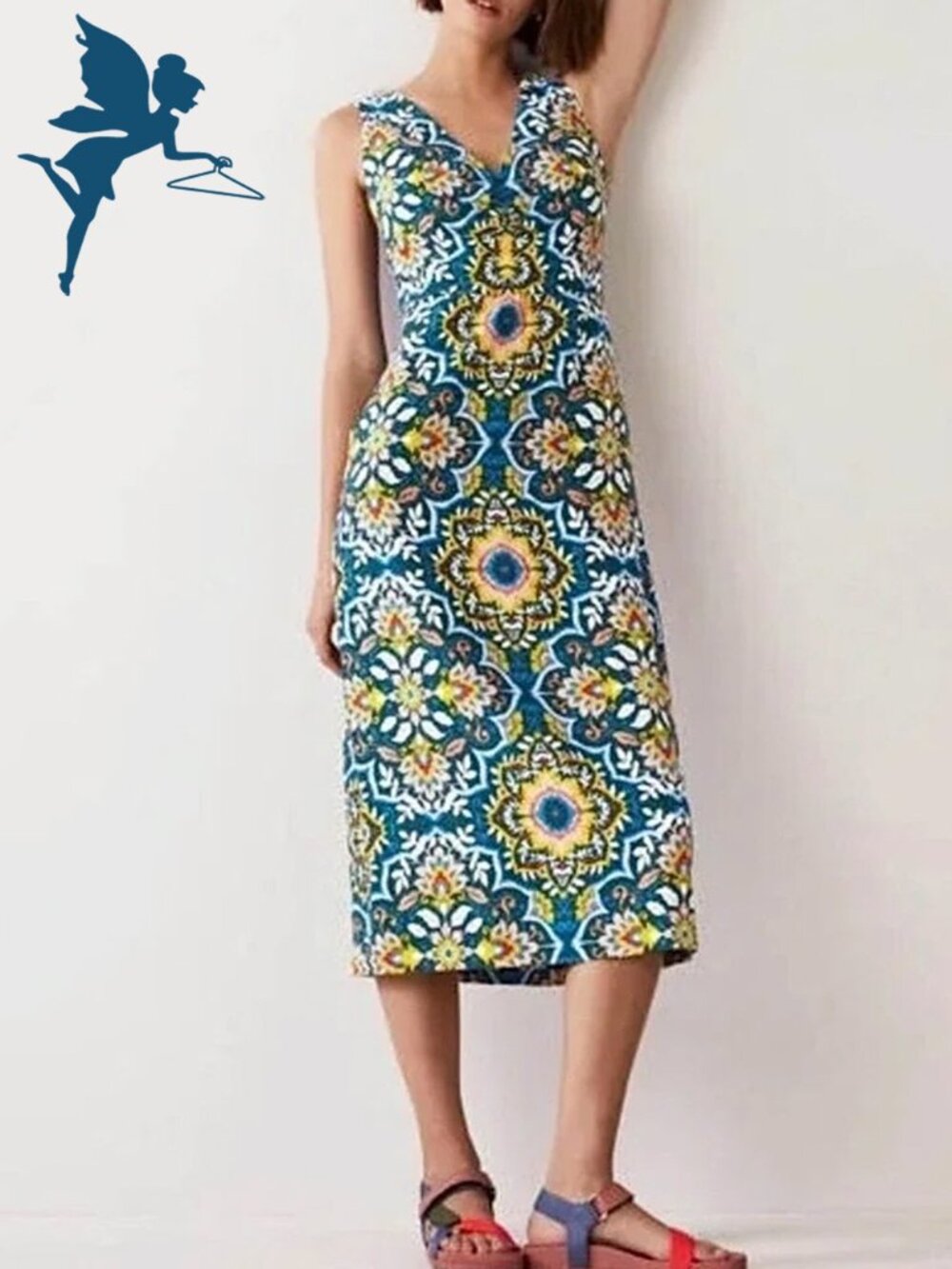 BODEN Fiona Column Midi Dress